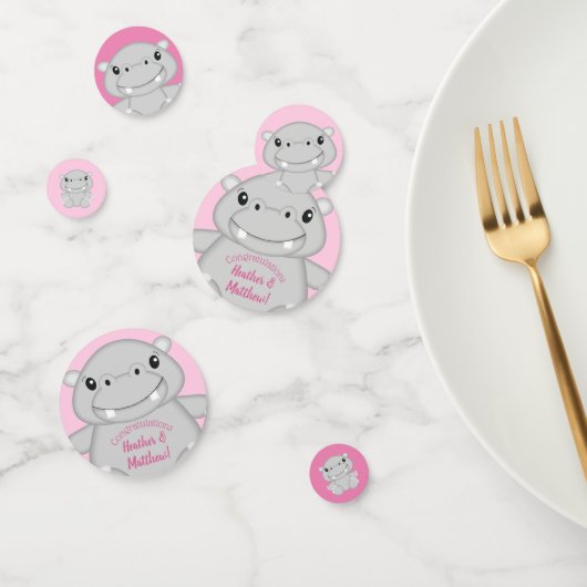 Hippo Baby Dusche Rosa Konfetti (Gruppe)