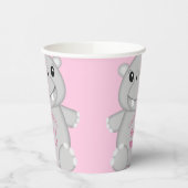 Hippo Baby Dusche Rosa Pappbecher (Links)