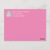 Hippo Baby Dusche Rosa Postkarte (Rückseite)