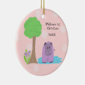 Hippo Baby First Christmas Keramikornament (Rechts)