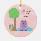 Hippo Baby First Christmas Keramikornament (Vorne)
