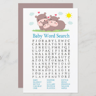 Hippo Baby Shooter Word Search Game