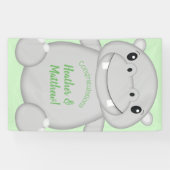 Hippo Baby Shower Banner (Horizontal)