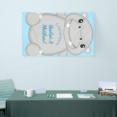 Hippo Baby Shower Blue Banner (Messeveranstaltung)