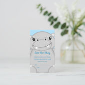 Hippo Baby Shower Blue Begleitkarte (Stehend Vorderseite)