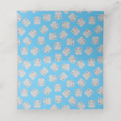 Hippo Baby Shower Blue Platzkarte (Innenseite Aufgefaltet)