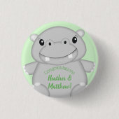 Hippo Baby Shower Button (Vorderseite)