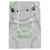 Hippo Baby Shower Mittlere Geschenktüte (Rückseite)