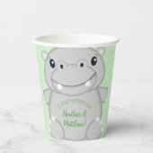 Hippo Baby Shower Pappbecher (Vorderseite)