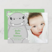 Hippo Baby Shower Postkarte (Vorne/Hinten)