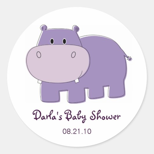Hippo Baby Shower Stickers (Vorderseite)