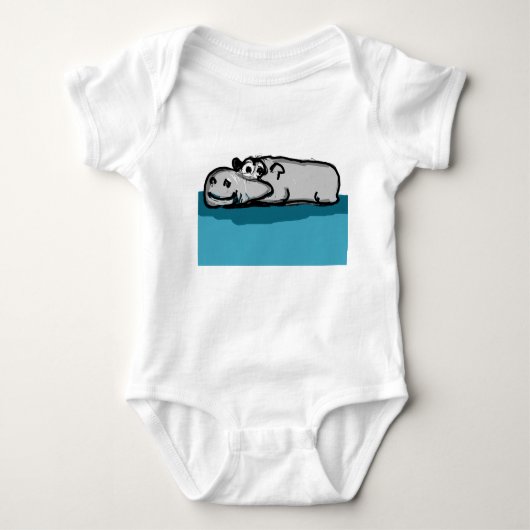 Hippo Baby Strampler (Vorderseite)