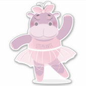 Hippo Ballerina Aufkleber (Vorderseite)