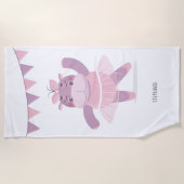 Hippo Ballerina Beach Handtuch (Vorderseite)