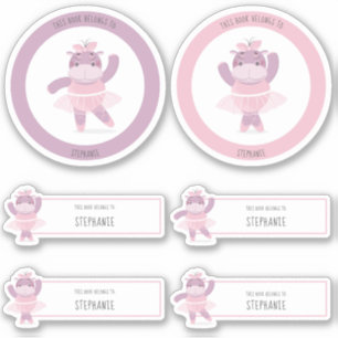 Hippo Ballerina Dieses Buch gehört zum Aufkleber