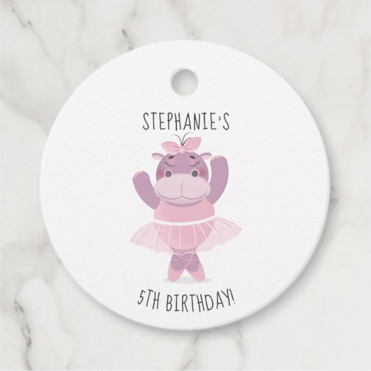 Hippo Ballerina Geschenkanhänger (Vorderseite)