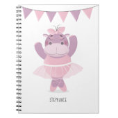Hippo Ballerina Notizblock (Vorderseite)