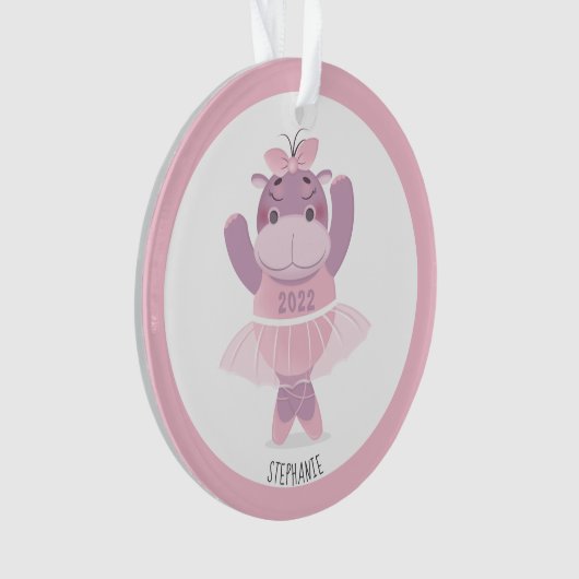 Hippo Ballerina Ornament (Vorderseite)