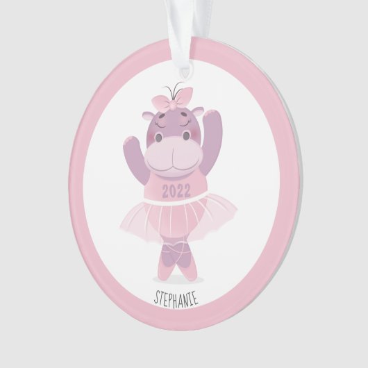Hippo Ballerina Ornament (Vorderseite)