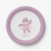 Hippo Ballerina Papierplatte Pappteller (Vorderseite)