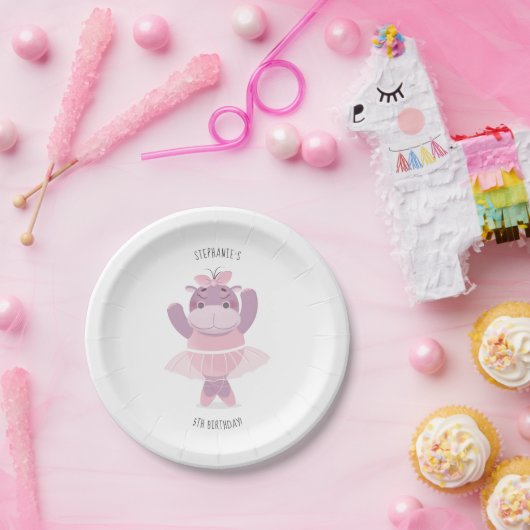 Hippo Ballerina Pappteller (Party)