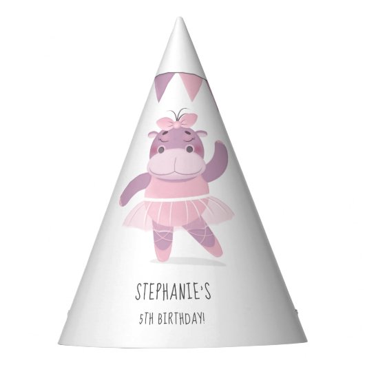 Hippo Ballerina Party Hat Partyhütchen (Vorderseite)