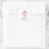 Hippo Ballerina Square Sticker (Tasche)