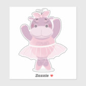 Hippo Ballerina Sticker (Blatt)