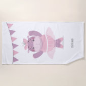 Hippo Ballerina Strandtuch (Vorderseite)
