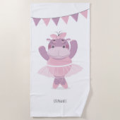 Hippo Ballerina Strandtuch (Vorderseite)