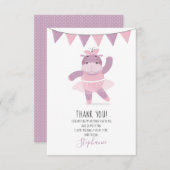 Hippo Ballerina Vielen Dank Einladung (Vorne/Hinten)