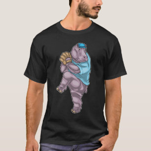 Hippo Baseball Baseball Handschuh T-Shirt