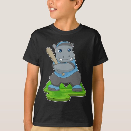 Hippo Baseball Baseball T-Shirt (Vorderseite)