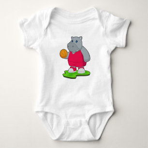 Hippo Basketball-Spieler Basketball Baby Strampler