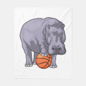 Hippo Basketball-Spieler Basketball Fleecedecke (Vorderseite)
