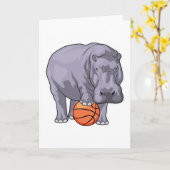 Hippo Basketball-Spieler Basketball Karte (Gelbe Blume)