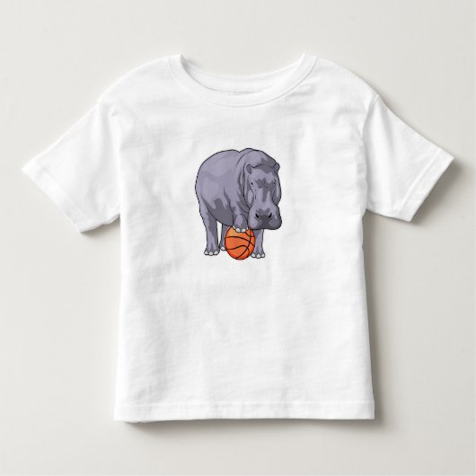 Hippo Basketball-Spieler Basketball Kleinkind T-shirt (Vorderseite)