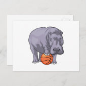 Hippo Basketball-Spieler Basketball Postkarte (Vorne/Hinten)