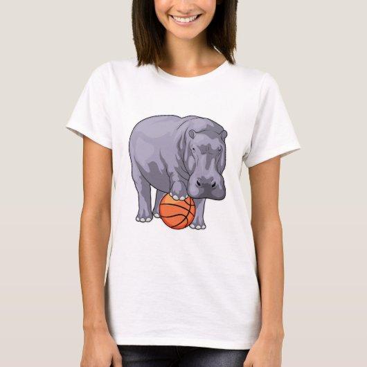 Hippo Basketball-Spieler Basketball T-Shirt (Vorderseite)