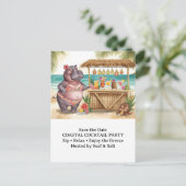 HIPPO BEACH Cocktail Party Welcome message Postkarte (Stehend Vorderseite)