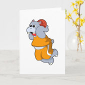 Hippo bei Basketball Sports Karte (Gelbe Blume)