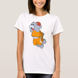 Hippo bei Basketball Sports T-Shirt