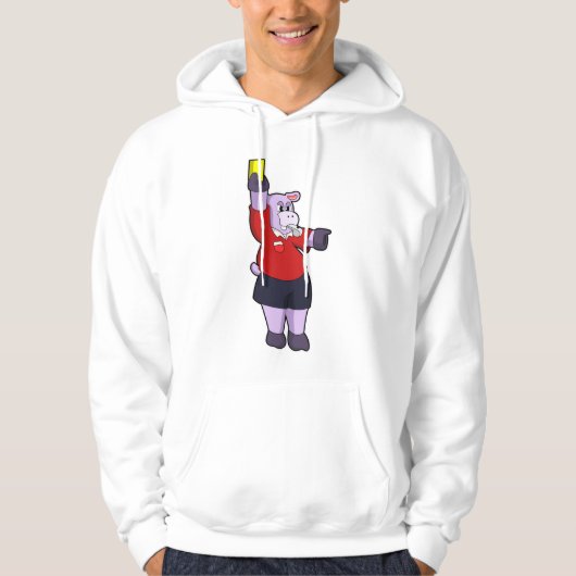Hippo bei Fußball als Schiedsrichter Hoodie (Vorderseite)