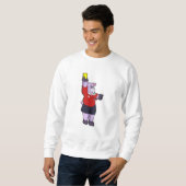 Hippo bei Fußball als Schiedsrichter Sweatshirt (Vorne ganz)