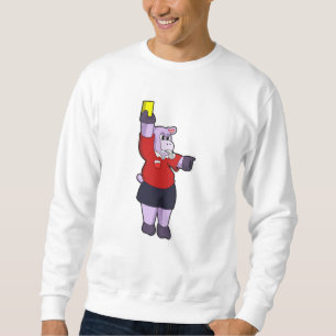 Hippo bei Fußball als Schiedsrichter Sweatshirt