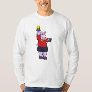 Hippo bei Fußball als Schiedsrichter T-Shirt