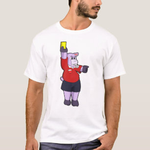 Hippo bei Fußball als Schiedsrichter T-Shirt