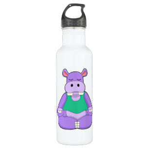 Hippo bei Yoga im Sitzen Edelstahlflasche