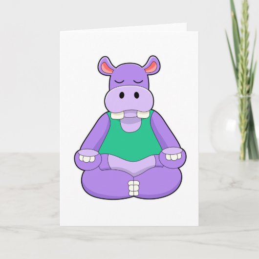 Hippo bei Yoga im Sitzen Karte (Vorderseite)
