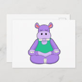 Hippo bei Yoga im Sitzen Postkarte (Vorne/Hinten)